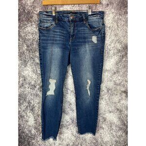 STS Blue Jeans Women’s 29 Blue Emma Ankle Skinny Mid Rise Distressed Boho